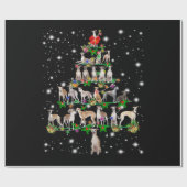 ホッおもしろいペットのクリスマスツリーのオーナメントの装飾ギフト ラッピングペーパー (フラット)