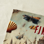 ホッお洒落キーなスチームパンクホタテ貝殻 – TAN ビーチタオル (インサイチュ)