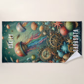 ホッお洒落クなファンキーステームパンク ビーチタオル (正面)