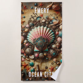 ホッお洒落クス貝貝殻 ビーチタオル