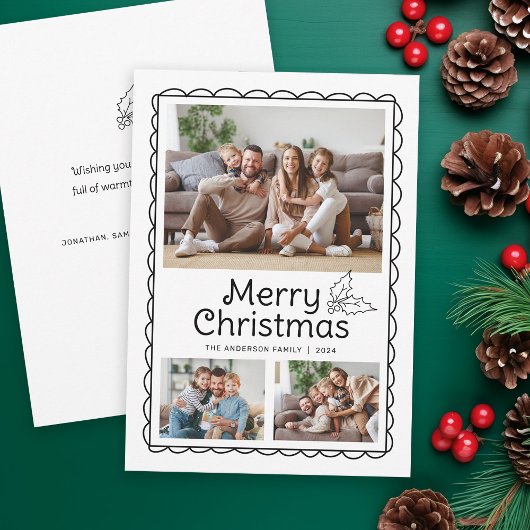 ホッお洒落トドードルフレーム写真クリスマス シーズンカード