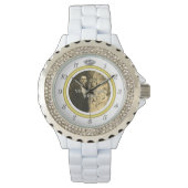 ホッかわいらしトの結婚リングや輪と白の写真 腕時計 (正面)