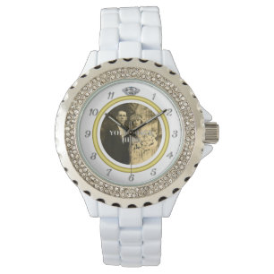 ホッかわいらしトの結婚リングや輪と白の写真 腕時計