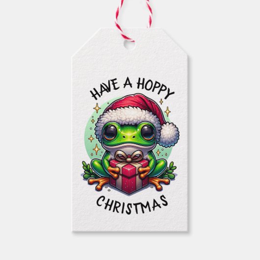 ホッとしたクリスマスを過ごす | Frog Pun ギフトタグ (正面)