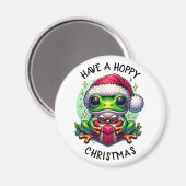 ホッとしたクリスマスを過ごす | Frog Pun マグネット (正面/裏面)