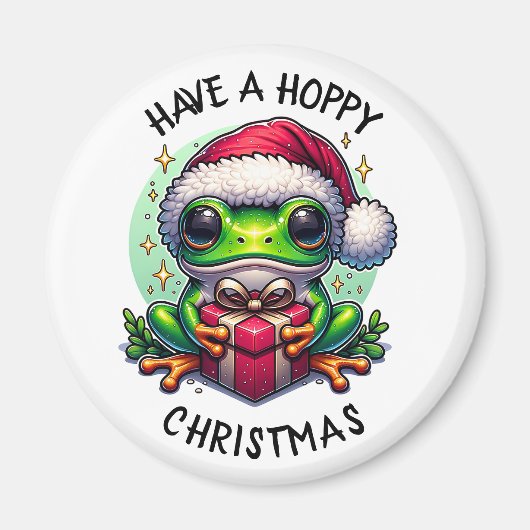ホッとしたクリスマスを過ごす | Frog Pun マグネット (正面)