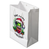 ホッとしたクリスマスを過ごす | Frog Pun ミディアムペーパーバッグ (正面アングル)