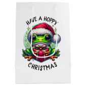 ホッとしたクリスマスを過ごす | Frog Pun ミディアムペーパーバッグ (裏面)