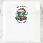 ホッとしたクリスマスを過ごす | Frog Pun ラウンドシール (バッグ)