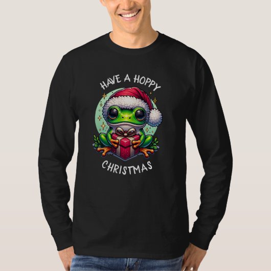 ホッとしたクリスマスを過ごす | Frog Pun Tシャツ (正面)