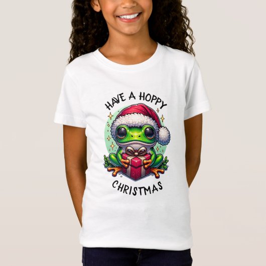 ホッとしたクリスマスを過ごす | Frog Pun Tシャツ (正面)