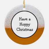 ホッとしたクリスマスビールを飲む セラミックオーナメント (裏面)