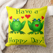 ホッとした日かわいいマンガのカエルを飼う クッション (ブランケット)