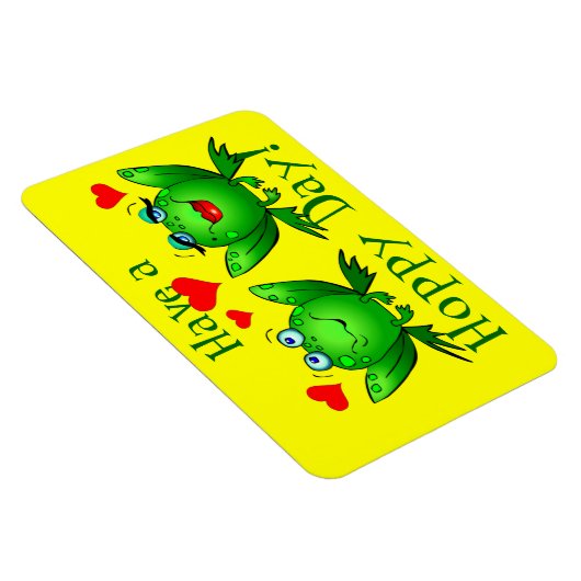 ホッとした日かわいいマンガのカエルを飼う マグネット (右側)