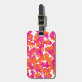 ホッはっきりしたトピガーリーンク明るい赤紫色オレンジスプ絵を描ラッシュ ラゲッジタグ (正面縦)