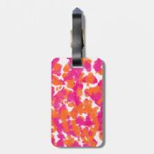 ホッはっきりしたトピガーリーンク明るい赤紫色オレンジスプ絵を描ラッシュ ラゲッジタグ (裏面縦)
