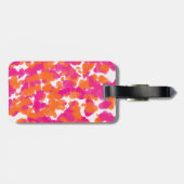ホッはっきりしたトピガーリーンク明るい赤紫色オレンジスプ絵を描ラッシュ ラゲッジタグ (裏面横)