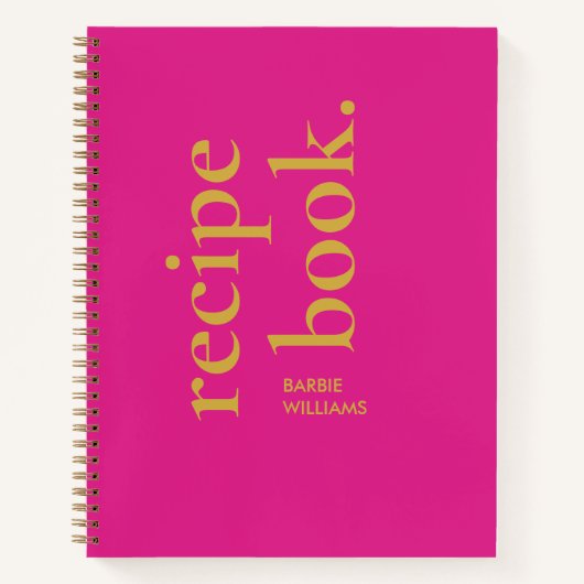 ホッはっきりしたトピモダンンクタイポグラフィレシピ本 ノートブック (正面)