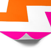 ホッはっきりしたトピンクのオレンジゾウのシブロンストライプ ポスター (角)