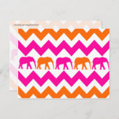ホッはっきりしたトピンクのオレンジゾウのシブロンストライプ ポストカード (正面/裏面)