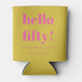 ホッはっきりしたトピンクモダンイエロー50誕生日カスタム 缶クーラー (正面)
