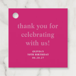 ホッはっきりしたトピンク50誕生日カスタムありがとう フェイバータグ