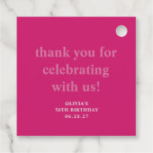 ホッはっきりしたトピンク50誕生日カスタムありがとう フェイバータグ (裏面)