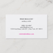 ホッはっきりしたモダントピンクとブラック金ゴールドストライプの 名刺 (裏面)