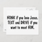 ホッもしク愛イエス文字と欲しもしい運転 ポストカード (正面/裏面)