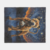 ホッアートとした犬 フリースブランケット (正面(横))