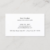 ホッエレガントガーリートピンク金ゴールドストライプの美容師 名刺 (裏面)