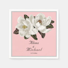 ホッエレガントクに咲くマグノリア スタンダードカクテルナプキン