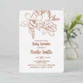 ホッエレガントグリ花ベビー散布 箔招待状 (立ち正面)