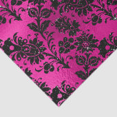 ホッエレガントトピンクとブラックグリッター花模様 薄葉紙 (詳細)