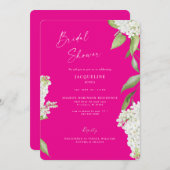 ホッエレガントトピンクアジサイブライダルシャワー 招待状 (正面/裏面)