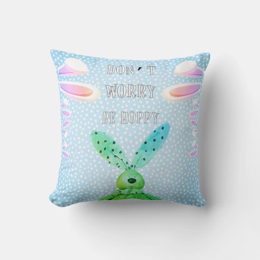 ホッカスタマイズピーなイースターバニー可愛い心配するな クッション (正面)