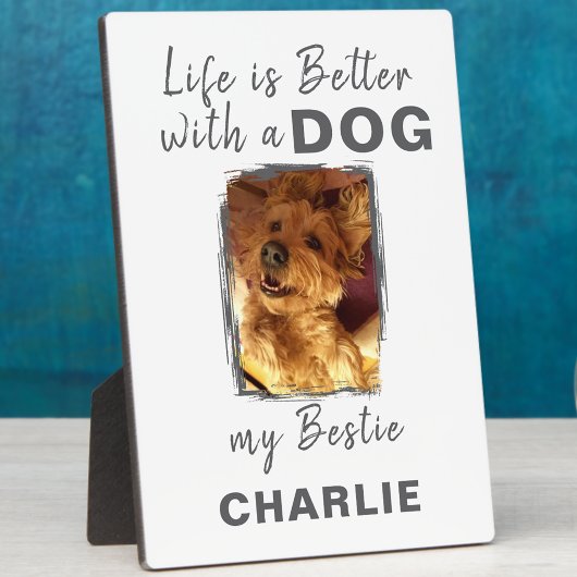 ホッカスタムトペット犬の名前ホワイトグレー フォトプラーク