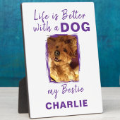 ホッカスタムトペット犬の名前ホワイトパープル フォトプラーク