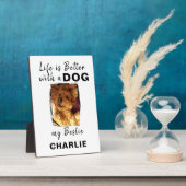 ホッカスタムトペット犬の名前ホワイトブラック フォトプラーク (側面)