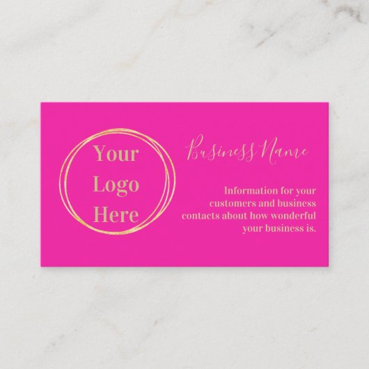 ホッカスタムトモダン・ピンクの金ゴールド 名刺 (正面)