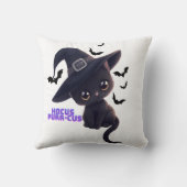 ホッカスパーカスキュートブラックキャットハロウィーンアート クッション (裏面)