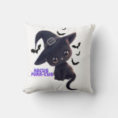 ホッカスパーカスキュートブラックキャットハロウィーンアート クッション (正面)