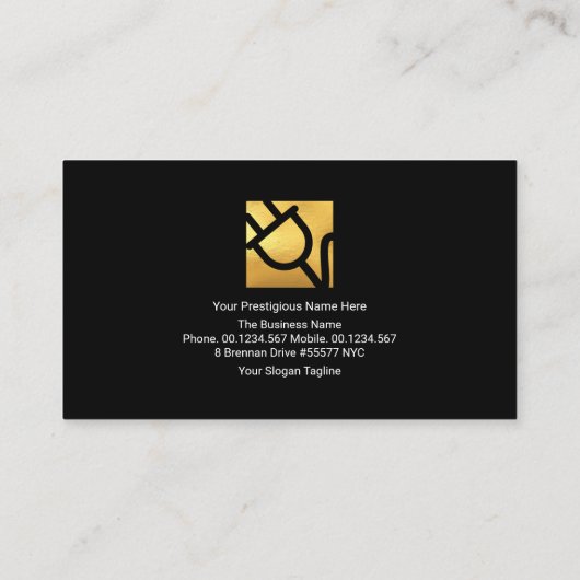 ホッカッコいいトブルー電気稲妻電気技師 名刺 (裏面)