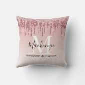 ホッガーリートピンクグラデーショングリッターモノグラム名 クッション (裏面)