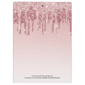 ホッガーリートピンクグラデーショングリッターモノグラム名 クリップボード (裏面)