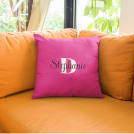 ホッガーリートピンク白黒モノグラモダンム クッション