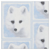 ホッキョクギツネの絵画-元の野性生物の芸術 ファブリック (クローズアップ)