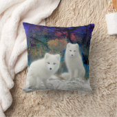 ホッキョクギツネの装飾用クッション クッション (ブランケット)