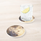 ホッキョクギツネ, Alopex lagopus コースター (側面)
