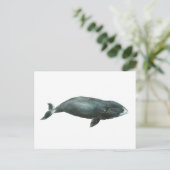ホッキョククジラの水彩イラスト ポストカード (スタンド正面)